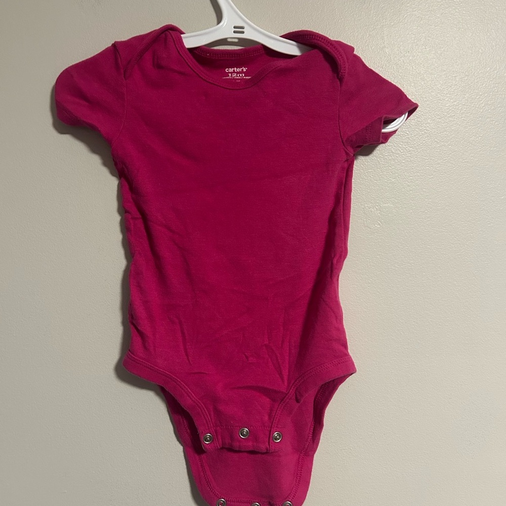 Carter's 12m pink short sleeve onesie